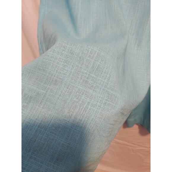 Ruby Rd Paradise Palms Light Blue Linen Wide Leg Cropped‎ Pants Wms XL NWT Beach - Picture 2 of 6